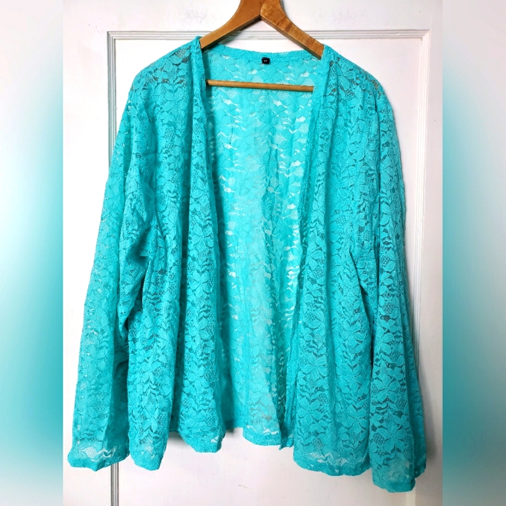 💙💚Turquoise Lace Cardigan💚💙NWOT💙💚